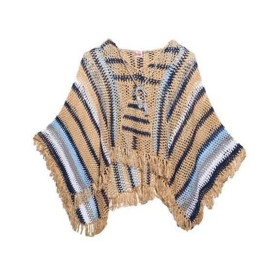 Anna Kosturova Crochet California Poncho Hoodie