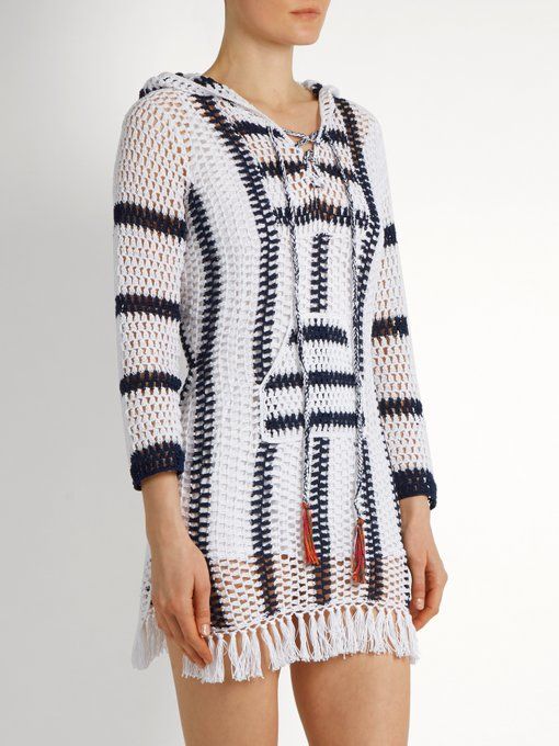 Anna Kosturova Crochet Cape Cod Hoodie Dress Tunic
