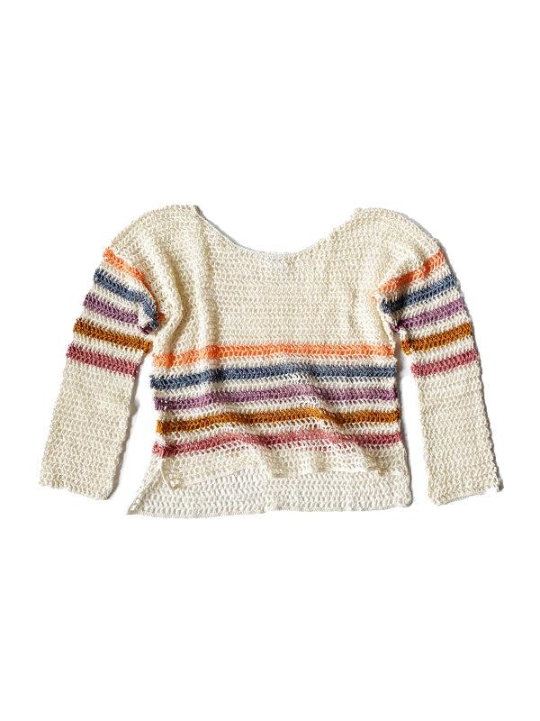 anna kosturova Crochet Carly Stripe Sweater