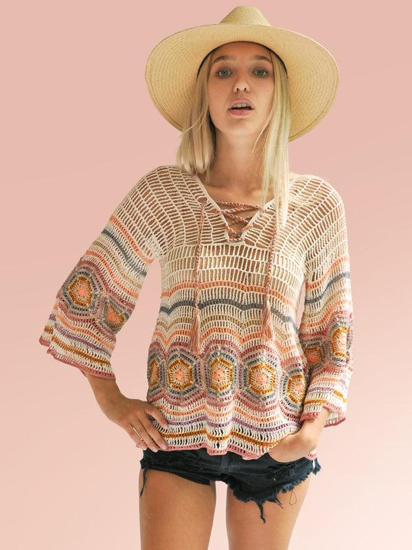 Anna Kosturova Crochet Carly Top In Cream