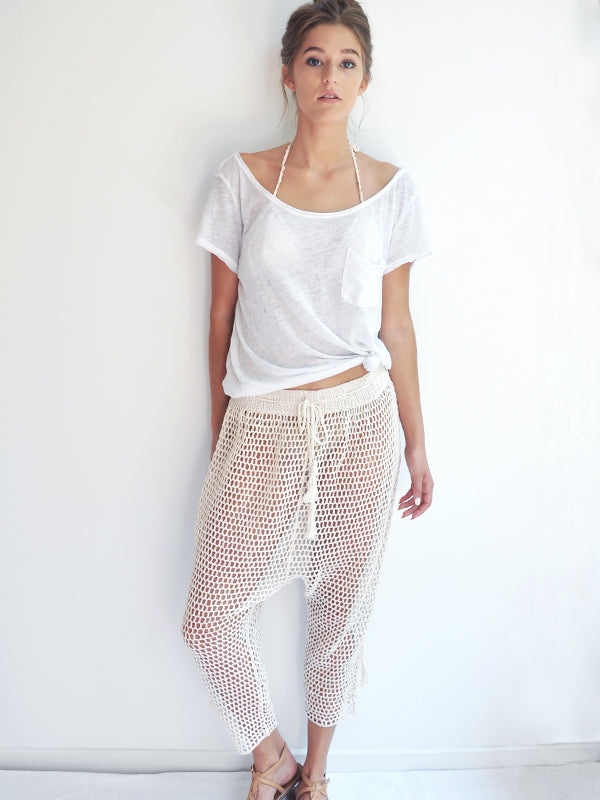 Anna Kosturova Crochet Classic Harem Pants