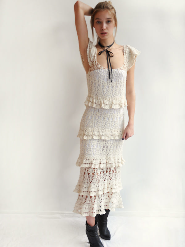 Anna Kosturova Crochet Cotillion Dress