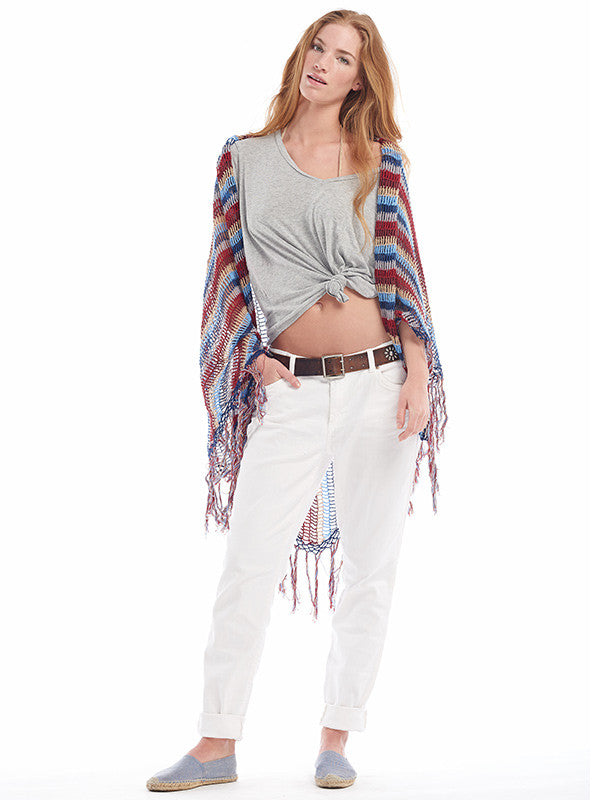 Anna Kosturova Crochet Denim Stripe Scarf