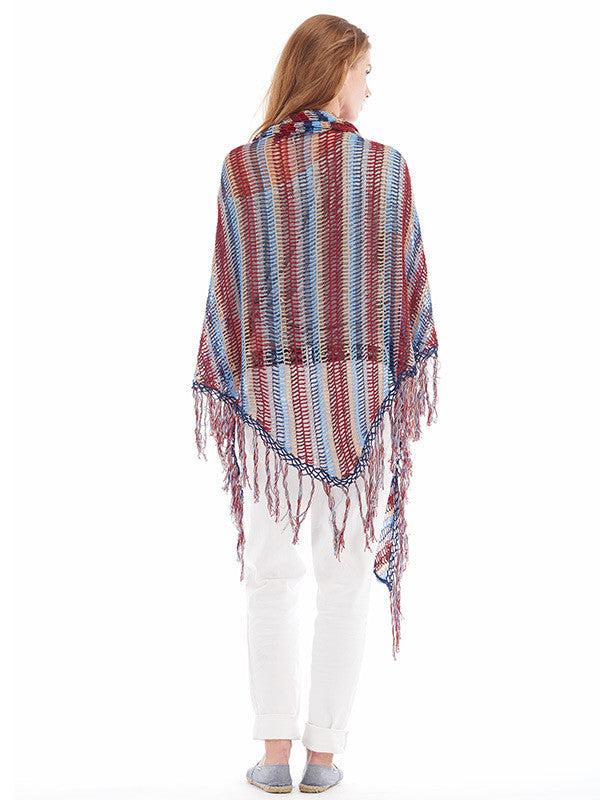 anna kosturova Crochet Denim Stripe Scarf
