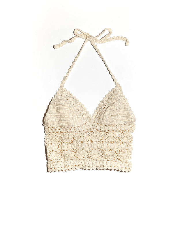 Anna Kosturova Crochet Filigree Halter Top