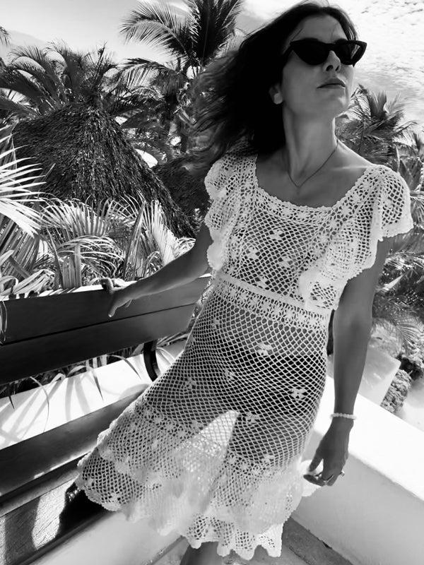 Anna Kosturova Crochet Florence Pointelle Dress