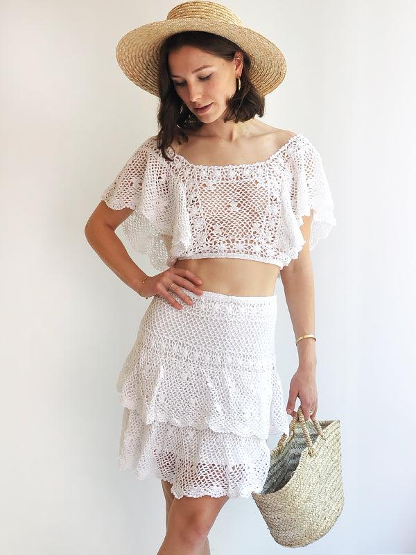 Anna Kosturova Crochet Florence Pointelle Top