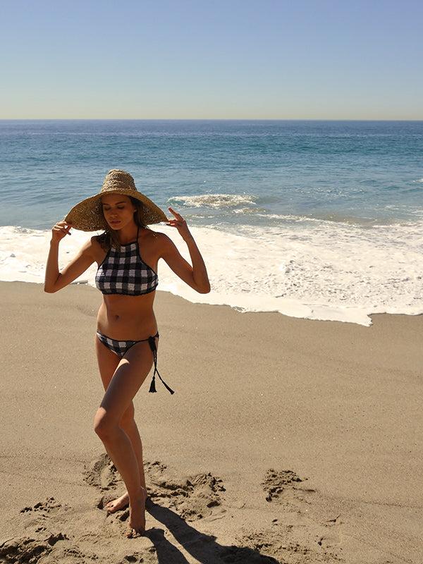 anna kosturova Crochet Gingham Bikini Bottom