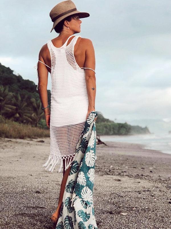 Anna Kosturova Crochet Jane Mini Dress