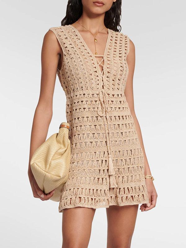 anna kosturova Crochet Jennifer Dress - Gold