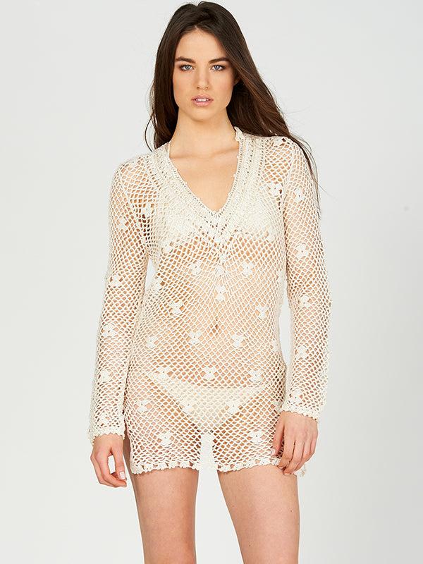 Anna Kosturova Crochet Jeweled Tunic