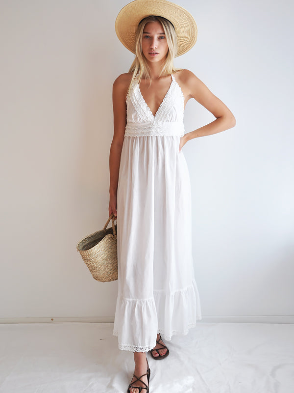 anna kosturova Crochet Lawn Maxi Dress