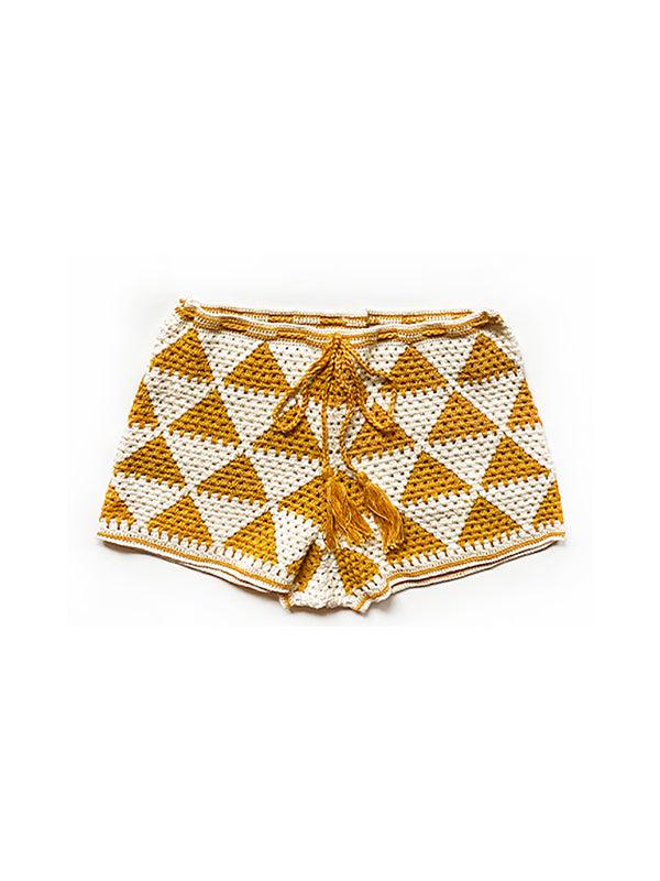 Anna Kosturova Crochet Maija High Waisted Shorts