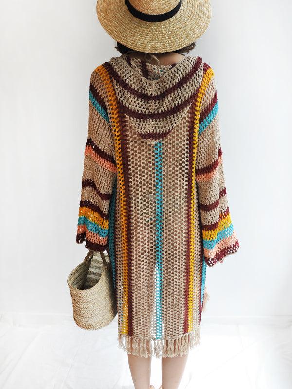 Anna Kosturova Crochet Malibu Hooded Kimono