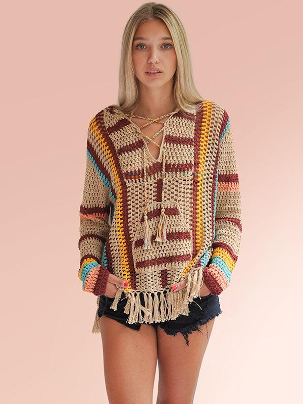 Anna Kosturova Crochet Malibu Hoodie
