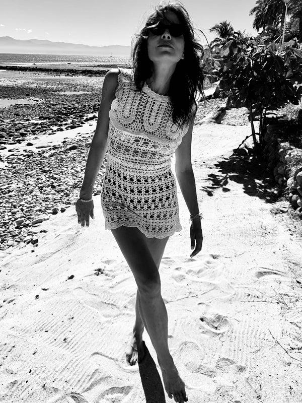 Anna Kosturova Crochet Manor Amelia Mini Dress