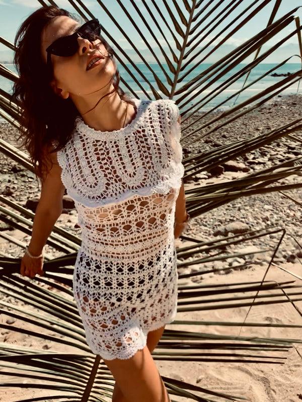 anna kosturova Crochet Manor Amelia Mini Dress