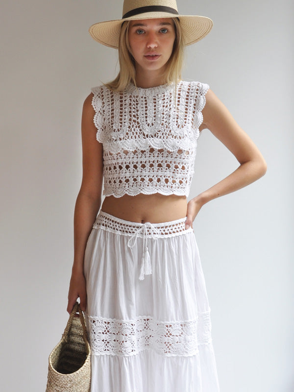 anna kosturova Crochet Manor Crop Top