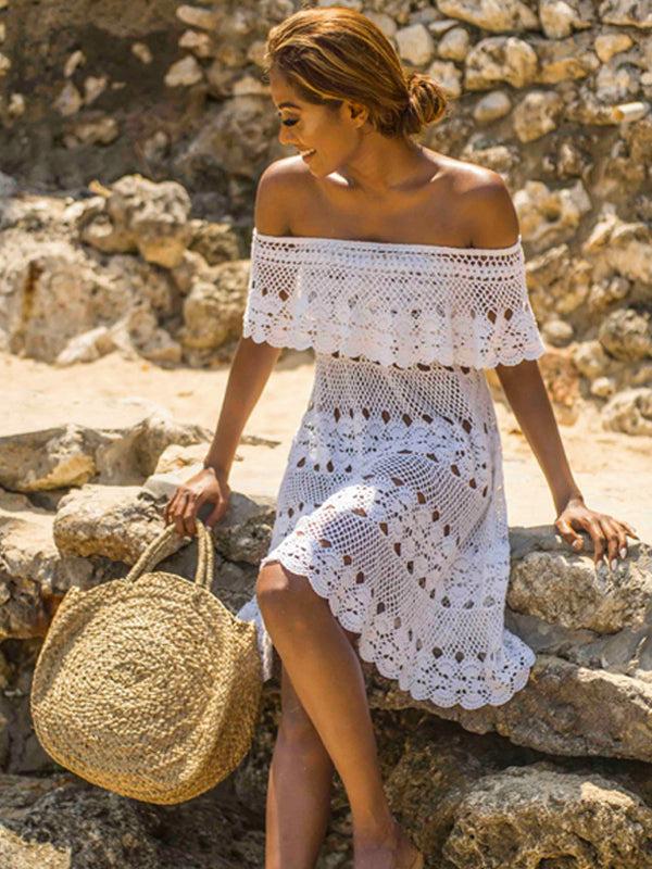anna kosturova Crochet Marianne Dress - White