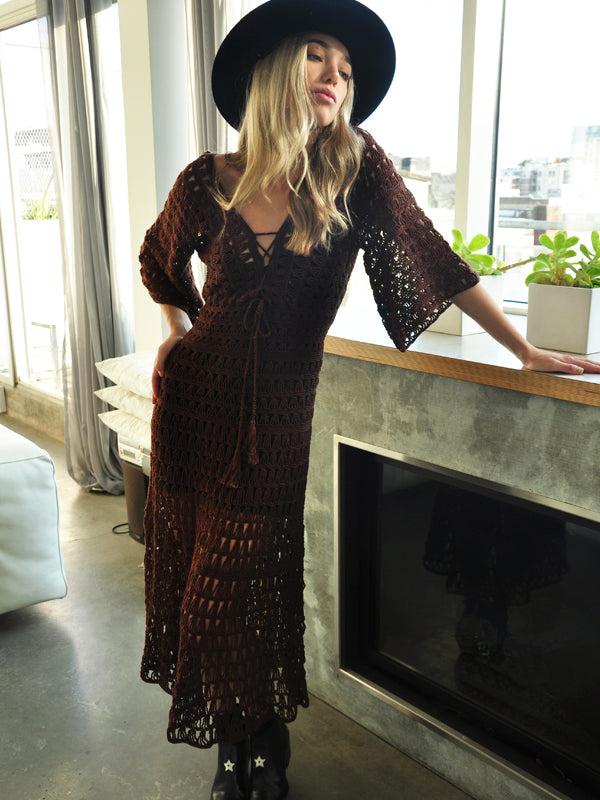 Anna Kosturova Crochet Marissa Maxi Dress