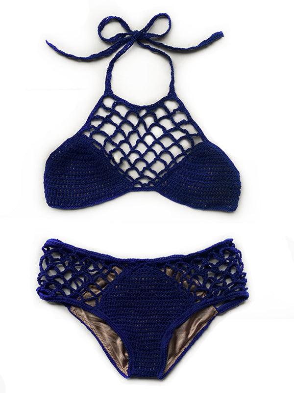 anna kosturova Crochet Mesh Boy-Cut Bikini Bottom