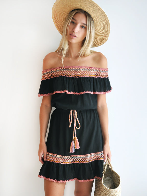 Anna Kosturova Crochet Michelle Mini Dress