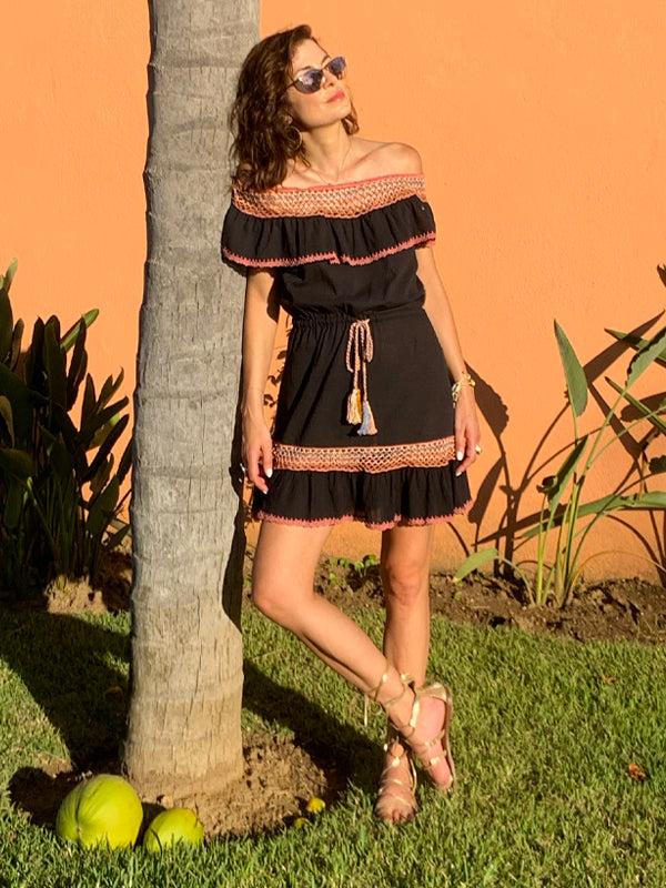 Anna Kosturova Crochet Michelle Mini Dress