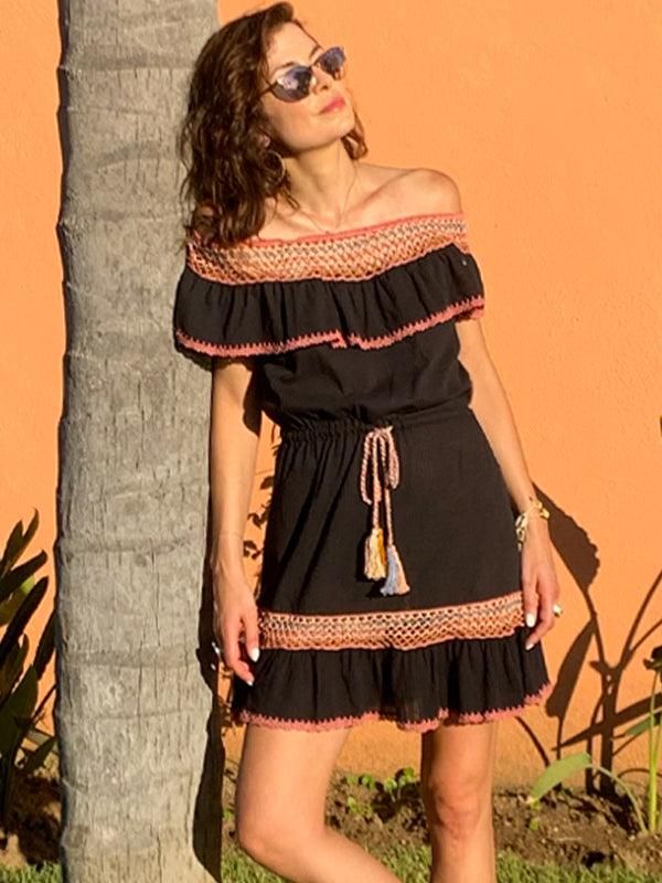 Anna Kosturova Crochet Michelle Mini Dress