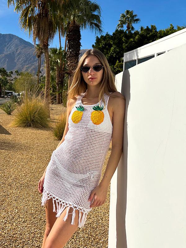 anna kosturova Crochet Pineapple Dress
