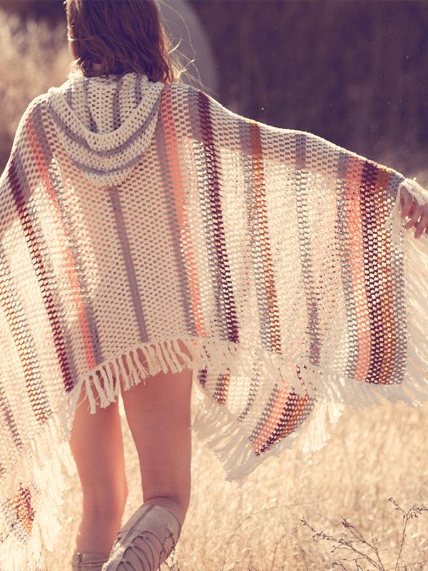 Anna Kosturova Crochet Sahara Poncho Hoodie