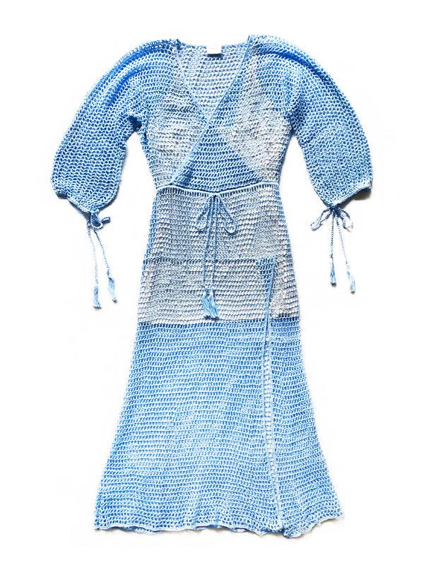 Anna Kosturova Crochet Stevie Maxi Dress - Chambray