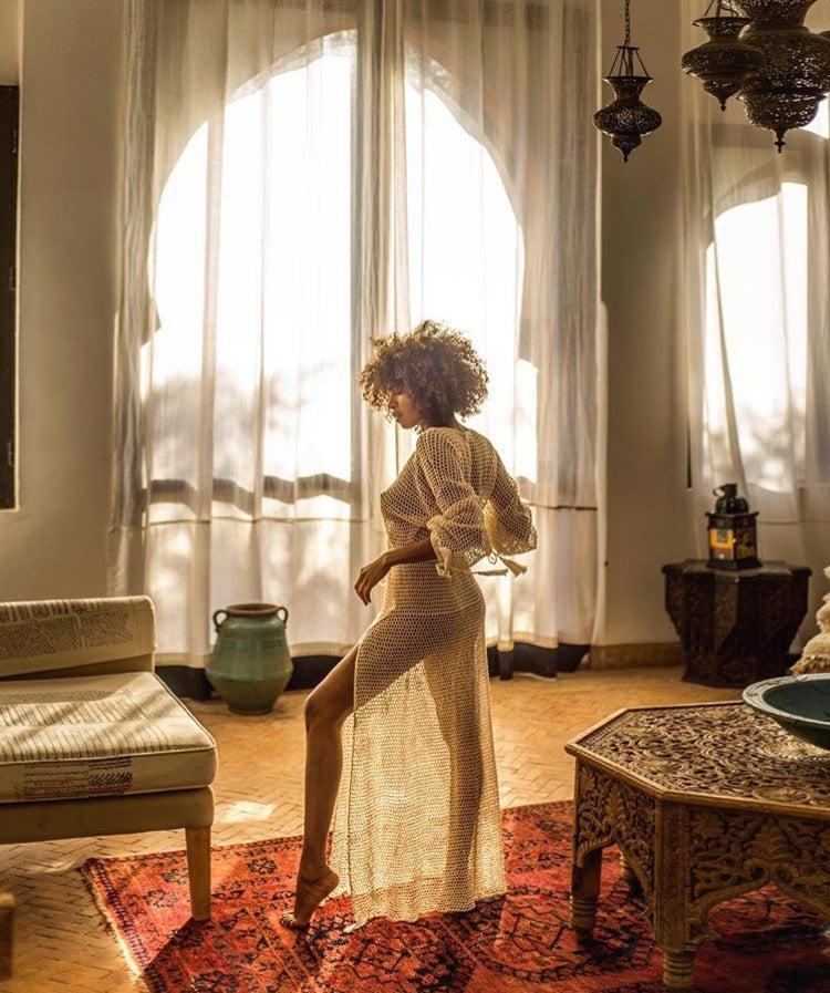 Anna Kosturova Crochet Stevie Maxi Dress