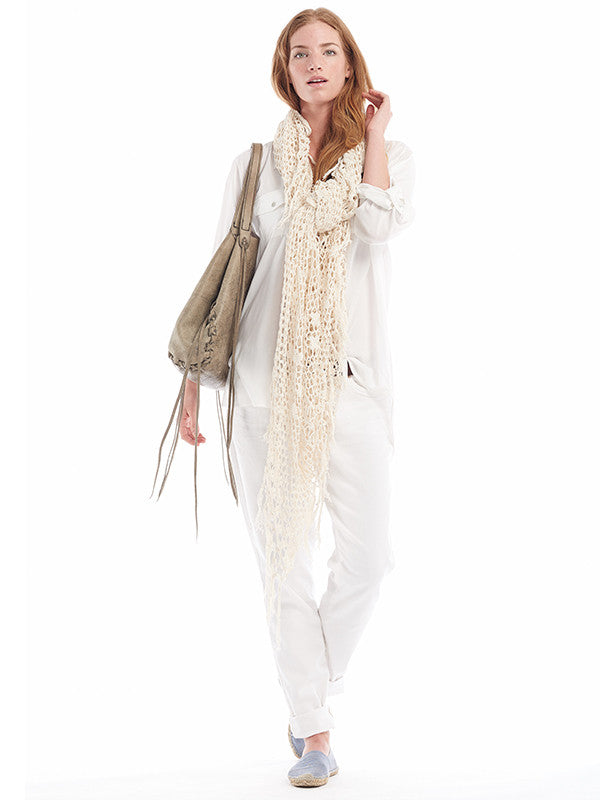 Anna Kosturova Crochet Summer Fringe Maxi Scarf