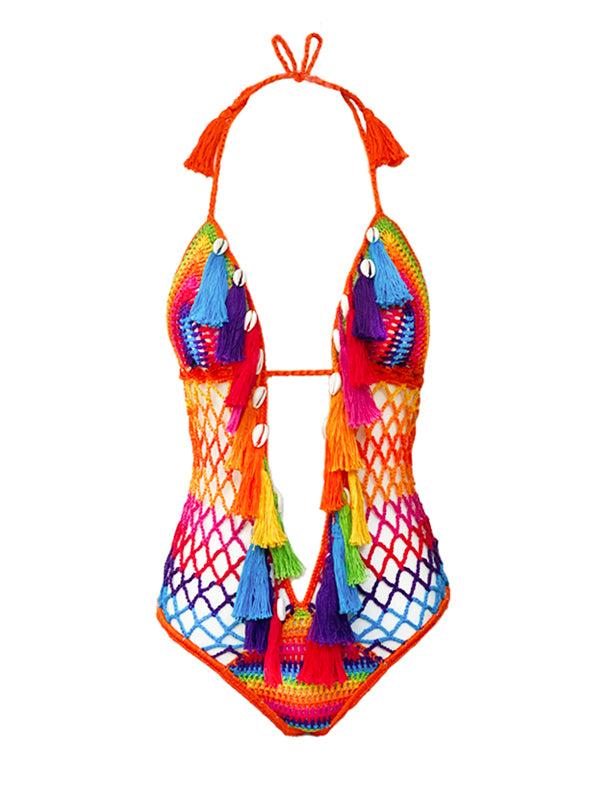 anna kosturova Crochet Sunshine Rainbow Monokini