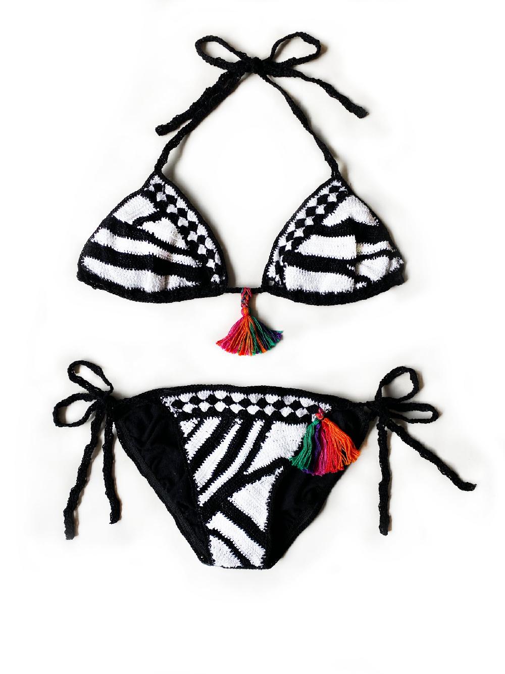 anna kosturova Crochet Zebra Bikini Bottom