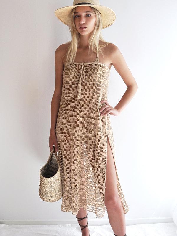 Anna Kosturova Crochet Zen Mesh Skirt/Dress - Gold