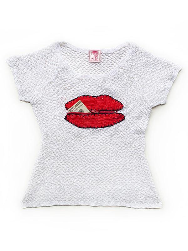 Anna Kosturova Crochet Zipper Lips Top