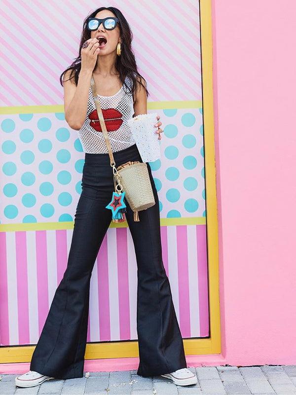 anna kosturova Crochet Zipper Lips Top