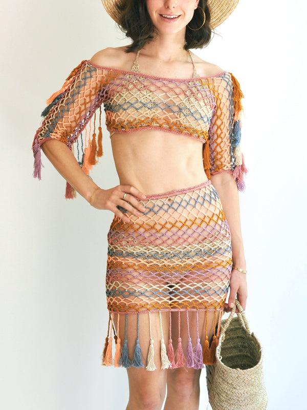 Anna Kosturova Dusk Rainbow Mini Skirt