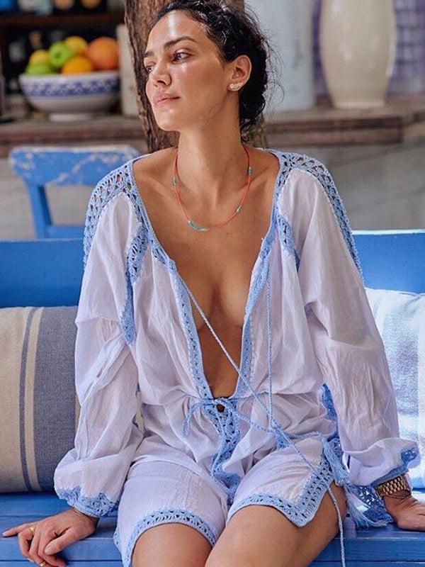 anna kosturova Giza Boho Mini Dress