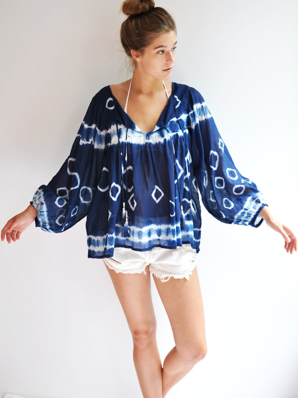 anna kosturova Indigo Sand Dollar Top