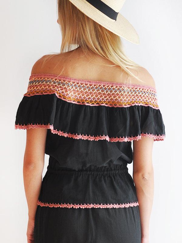 Anna Kosturova Michelle Off-Shoulder Top Black