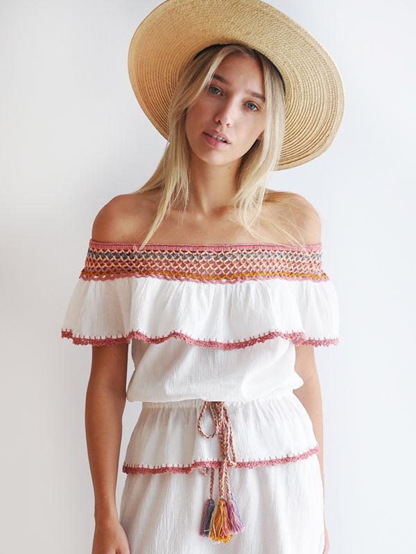 Anna Kosturova Michelle Off-Shoulder Top Cream