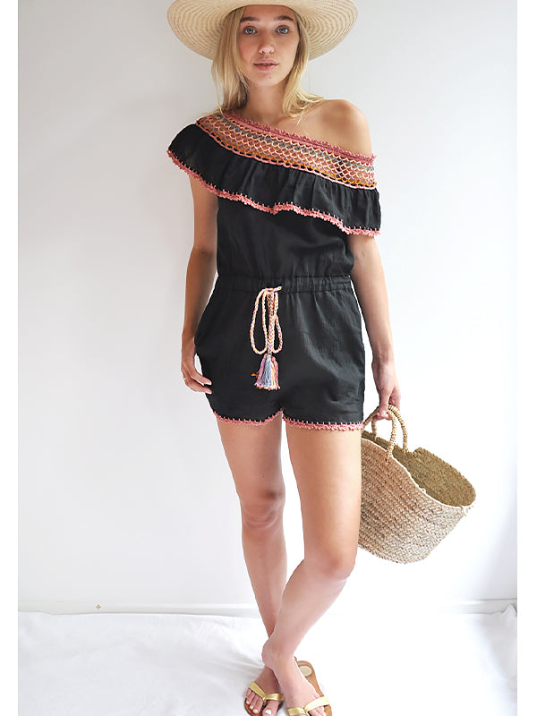 Anna Kosturova Michelle Romper Black