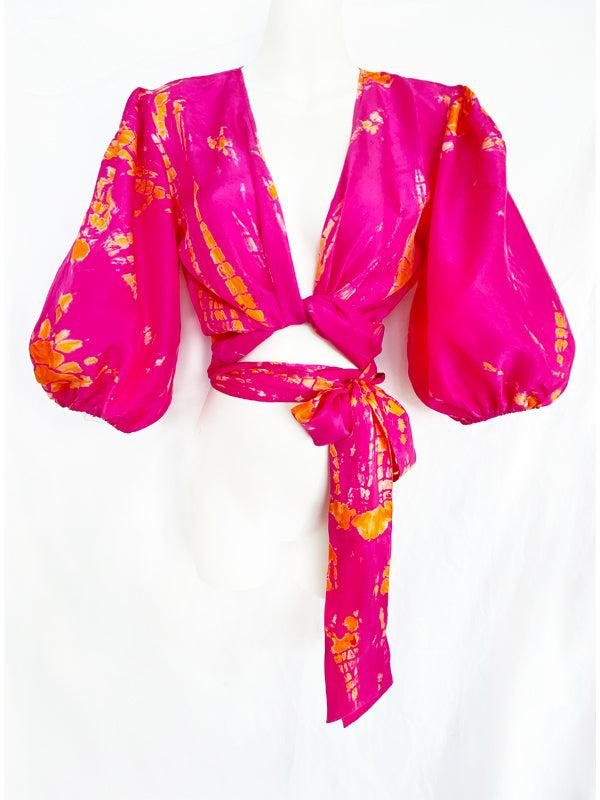 Anna Kosturova Silk Camille Wrap Top