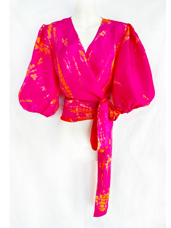 Anna Kosturova Silk Camille Wrap Top