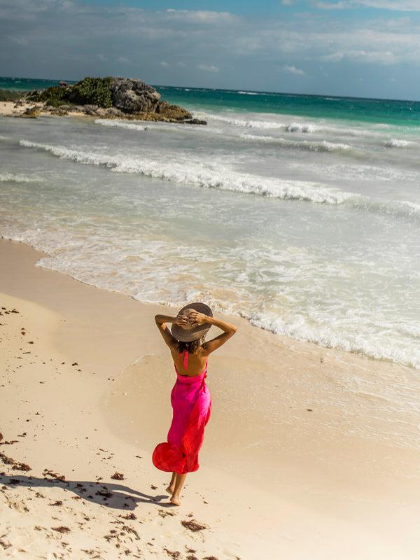 Anna Kosturova Silk Halter Wrap Dress