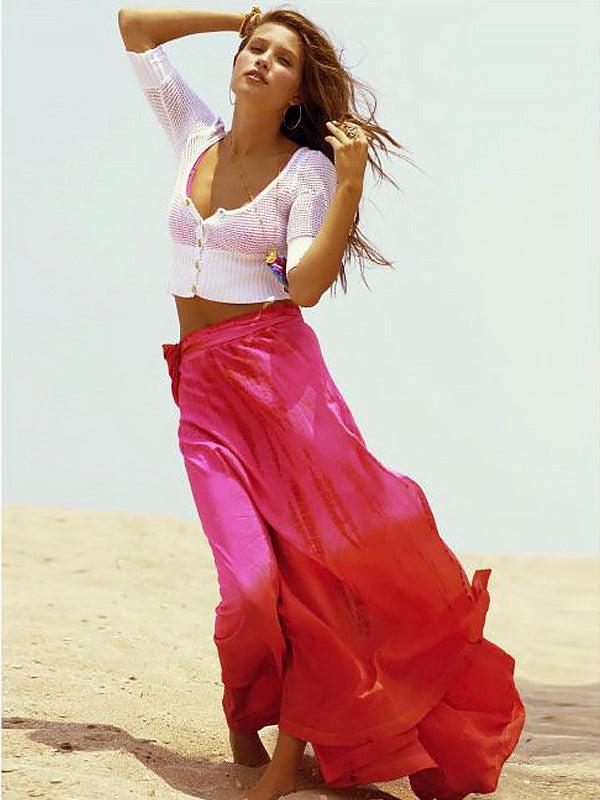 Anna Kosturova Silk Nomad Maxi Wrap Skirt