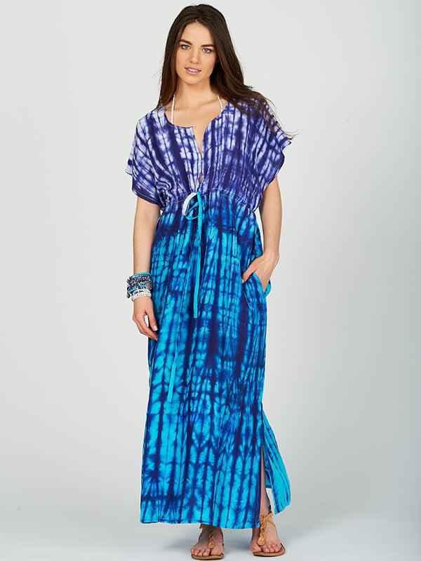 Anna Kosturova Silk Tie-dye Maxi Caftan
