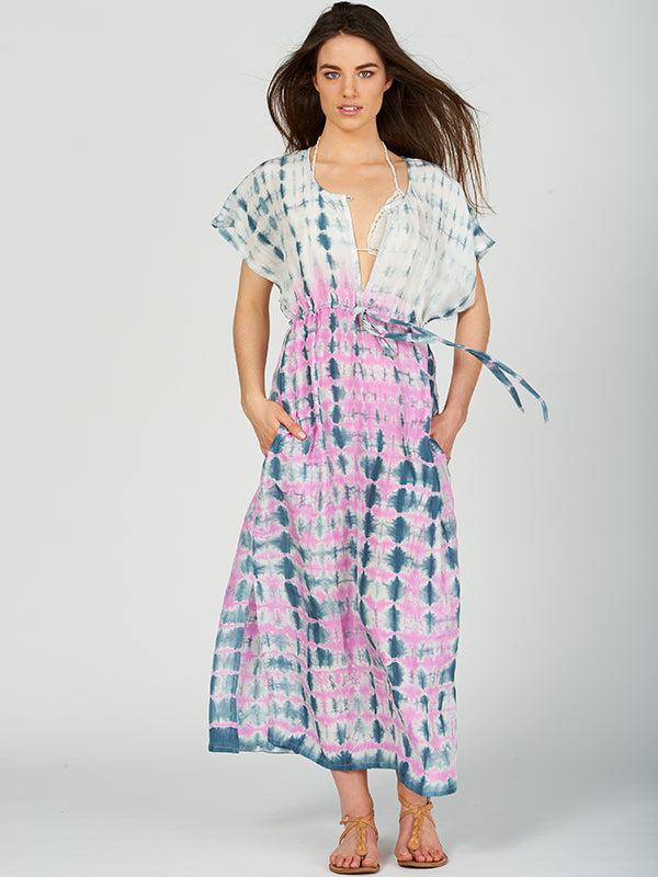anna kosturova Silk Tie-dye Maxi Caftan